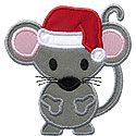 Santa Mouse Applique Design