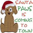 Santa Paws Dog Applique Design