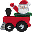 Santa Train Engine Applique Design