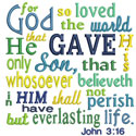 Scripture John 3 Applique Design