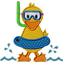 Scuba Duck Applique Design