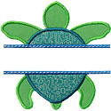 Sea Turtle Name Plate Applique Design