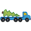 Semi Truck Tree Applique Design