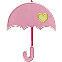 Shower Heart Umbrella Applique Design