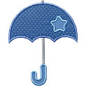 Shower Star Umbrella Applique Design