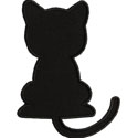 Sitting Cat Silhouette Applique Design