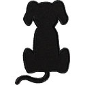 Sitting Dog Silhouette Applique Design