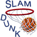 Slam Dunk Basketball Applique Design