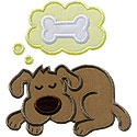 Sleeping Dog Applique Design