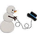 Snowman Catching Hat Applique Design