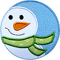 Snowman Circle Patch Applique Design