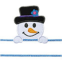 Snowman Name Plate Applique Design