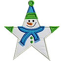 Snowman Star Applique Design