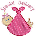 Special Delivery Girl Applique Design