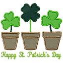 St Patricks Clover Flowers Applique Design