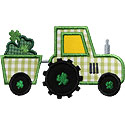 St Patricks Tractor Clover Applique Design