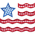 Stars and Stripes Flag Applique Design