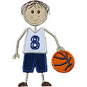 Stick Basketball Boy Applique Design