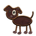 Stick Figure Dog Applique Design