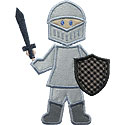 Stick Figure Knight Applique Design