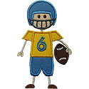 Stick Football Player Applique Design