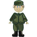 Stick Military Boy Applique Design