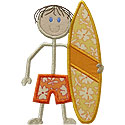 Stick Surfer Boy Applique Design