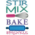 Stir Mix Bake Applique Design