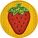 Strawberry Circle Applique Design