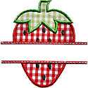 Strawberry Name Plate Applique Design