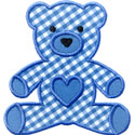 Stuffed Bear Heart Applique Design