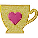 Teacup Heart Applique Design