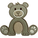 Teddy Bear Cub Applique Design