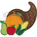 Thanksgiving Cornucopia Applique Design