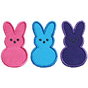 Three Bunnies Applique Design