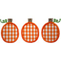 Three Pumpkin Row Applique Design