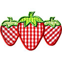 Three Strawberries Applique Design