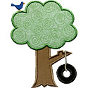 Tire Swing Tree Applique Design