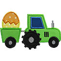 Tractor Easter Eggs Applique Design