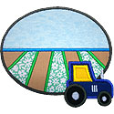 Tractor Field Oval Applique Design