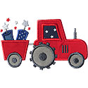 Tractor July Fireworks Applique Design