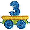 Train Birthday Numbers Applique Design