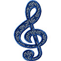 Treble Clef Music Note Applique Design