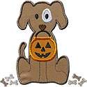 Trick Treating Dog Applique Design