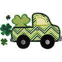 Truck St Patricks Clover Applique Design