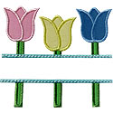 Tulip Name Plate Applique Design