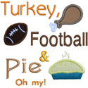 Turkey Football Pie Applique Design