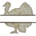 Turkey Silhouette Name Plate Applique Design