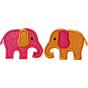 Two Elephants Applique Design