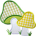 Two Mushrooms Applique Design